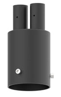 LED Designer Bell Post Light - 20 Inch Diameter - Watt Selectable 100/80/50W - 110-277V - Color Temperature Selectable 30/40/50K - Dimmable - Black Finish - With Double Bell Post Arm Pole Mount & 4 Inch Adapter