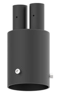 LED Designer Bell Post Light - 20 Inch Diameter - Watt Selectable 100/80/50W - 110-277V - Color Temperature Selectable 30/40/50K - Dimmable - Black Finish - With Double Bell Post Arm Pole Mount & 4 Inch Adapter - Photocell Included