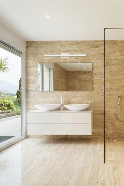 Contemporary Square Vanity with Switchable White, 3FT Nominal, 120-277V, Selectable Color Temperature, 90 CRI, Chrome