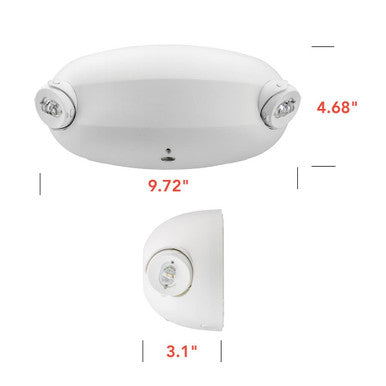 Twin Head LED Emergency Light, 120-347V, Lithium Iron Phosphate Battery, White Finish - ELM2L UVolt LTP M12