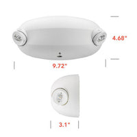 Twin Head LED Emergency Light, 120-347V, Lithium Iron Phosphate Battery, White Finish - ELM2L UVolt LTP M12