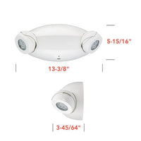 Twin Head Emergency Light, 120-277W, White Finish - ELM4L