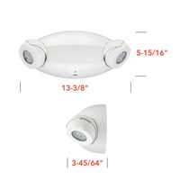 Twin Head Emergency Light, 120-277W, White Finish - ELM4L
