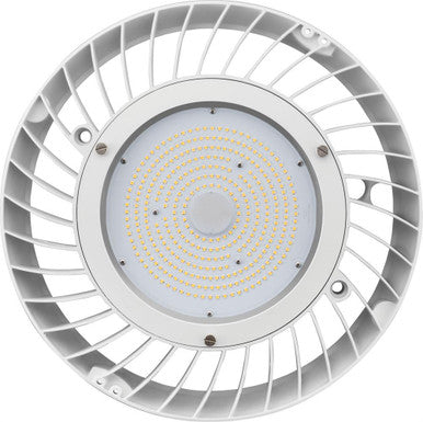 LED Economical Round Bay Light, 12000LM, 5000K, 80 CRI, White Finish