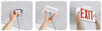 Quantum LED ThermoPlastic Exit, Stencil Face, White, Single with Extra Face Plate & Color Panel for Field Conversion to Double Face, Red, Dual Voltage, Emergency, SeaLED, Maintnenance Free Nickel-Cadmium Battery