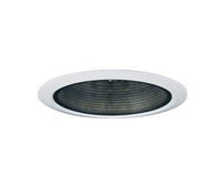 4 IN black baffle, white flange trim,