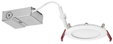 4IN Wafer-Thin LED Down-Light, Switchable Lumens - 700LM, 1000LM, & 1100LM, Switchable CCT - 2700K, 3000K, 3500K, 4000K, 5000K, 90+ CRI, Matte White