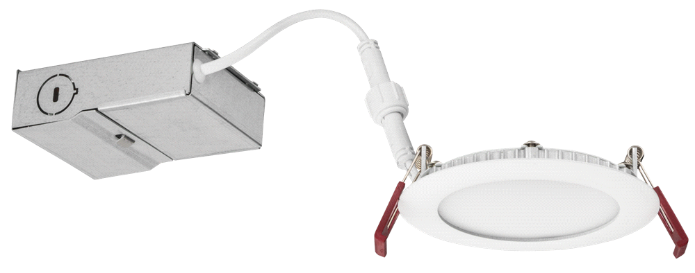4IN Wafer-Thin LED Down-Light, Switchable Lumens - 700LM, 1000LM, & 1100LM, Switchable CCT - 2700K, 3000K, 3500K, 4000K, 5000K, 90+ CRI, Matte White
