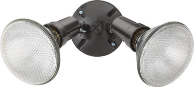 Twin par holder, (2) Up to 150W Outdoor PAR Medium Base Lamps, 120V, Dark Bronze Finish