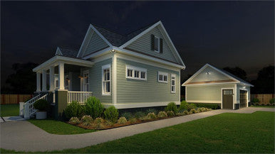 LED Residential Security FloodLights, 2 Round Heads, Adjustable Light Output, Switchable CCT- 3000K, 4000K, 5000K, 120V, Motion/ambient Sensor <15FT Dims to 3V, White, Display