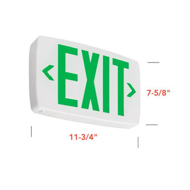 Quantum LED ThermoPlastic Exit, Stencil Face, White, Single with Extra Face Plate & Color Panel for Field Conversion to Double Face, Green, Dual Voltage
