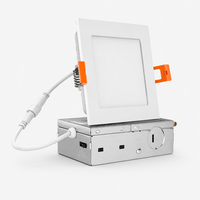 4 Inch Square Edge Lit Recessed LED Downlight - 9 Watt- 630 Lumens - Color Selectable 27K/30K/35K/40K/50K - 120V - Dimmable - Recessed Can Not Required