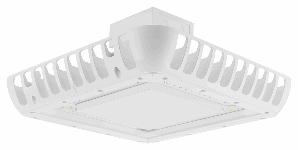 LED Gas Station Canopy Light - Recessed Mount - Selectable 100/80/60/40 Watts - Max 15000 Lumens - 5000K Daylight - 120-277V