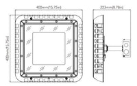 LED Gas Station Canopy Light - Recessed Mount - Selectable 100/80/60/40 Watts - Max 15000 Lumens - 5000K Daylight - 120-277V