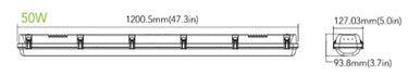 LED 4 Foot Vaportight - Watt Selectable 50W/35W/25W- Up to 6900 Lumens - Color Selectable 35K/40K/50K - 120-277V - Ceiling or Conduit Mount