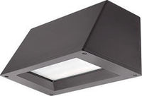 Decorative Trapezoid Wall-mounted, LED, Up to 3512 lumens, 3000K, Visual forward throw, 120V, Motion/ambient sensor <15FT; photocontrol set at 1 FC; dims to 3V, Single Fuse, Dark bronze finish,  super durable