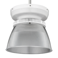 Round High Bay, 24, 000LM, Frosted Acrylic, 120V-277V, Generic driver 0-10V dimming, 4000K, 80 color rendering index, Pendant mount, Natural aluminum, super durable