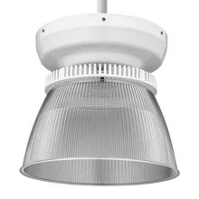 Round High Bay,36,000LM,Clear Acrylic,Flat Prismatic,120V-277V,Generic driver 0-10V dimming,4000K,80 color rendering index,Pendant mount,White, super durable