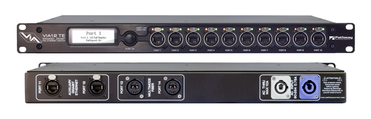 VIA,Rack Mount,12-Ports,RJ45 EtherCON,OpticalCON Duo,PoE   Enabled