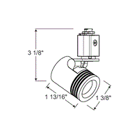 Trac 12 LED Mini-Cylinder Spotlight, Generation 2, 3000K, 80 CRI, Flood, Silver, Mini Cylinder Snoot Accessory - Silver