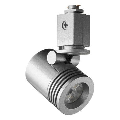Trac 12 LED Mini-Cylinder Spotlight, Generation 2, 3000K, 80 CRI, Flood, Silver, Mini Cylinder Snoot Accessory - Silver