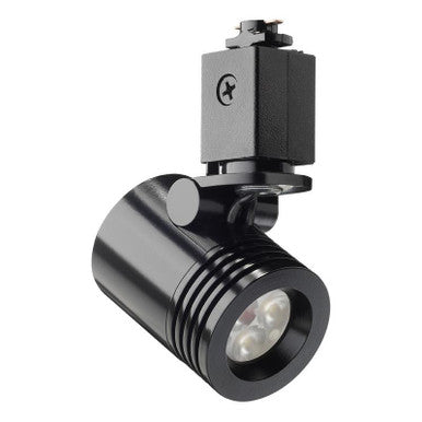 Trac 12 LED Mini-Cylinder Spotlight, Generation 2, 3000K, 80 CRI, Spot, Black, Mini-Cylinder Snoot Accessory - Black