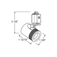 Trac 12 LED Mini-Cylinder Spotlight, Generation 2, 3500K, 80 CRI, Flood, White, Mini Cylinder Snoot Accessory - White