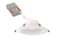 6 Inch Wafer Thin LED Downlight, Deep Regressed, Smooth, Switchable lumens - 800LM, 1050LM, and 1300LM - Color Selectable 27K/30K/35K/40K/50K, 90+ CRI, Matte White,