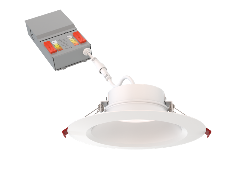 6 Inch Wafer Thin LED Down-Light, Deep Regressed, Smooth, Switchable Lumens - 800LM, 1050LM, &1300LM - Color Selectable 27K/30K/35K/40K/50K, 90+ CRI, Matte White