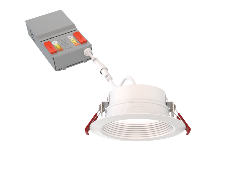 4IN Wafer-Thin LED Down-Light, Deep Regressed, Baffle, Switchable Lumens - 700LM, 1000LM, & 1100LM, Switchable CCT ? 2700K, 3000K, 3500K, 4000K, 5000K, 90+ CRI, Matte White