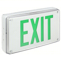 Vandal resistant, all conditions exits with LED lamps, Stencil Face, White, Double face, Green, Dual voltage, Universal mount