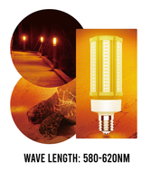 9 Watt LED Corn Bulb - Metal Halide Retrofit -400 Lumens - Amber - 120-277V - E26 Medium Base - Ballast Bypass