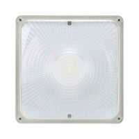 LED Square Garage Canopy Light - Watt Selectable 60W/40W/25W - Up To 7400 Lumens - Ceiling or Conduit Mount - 4000K Neutral White - 120-277V - White - With Z10 Receptacle