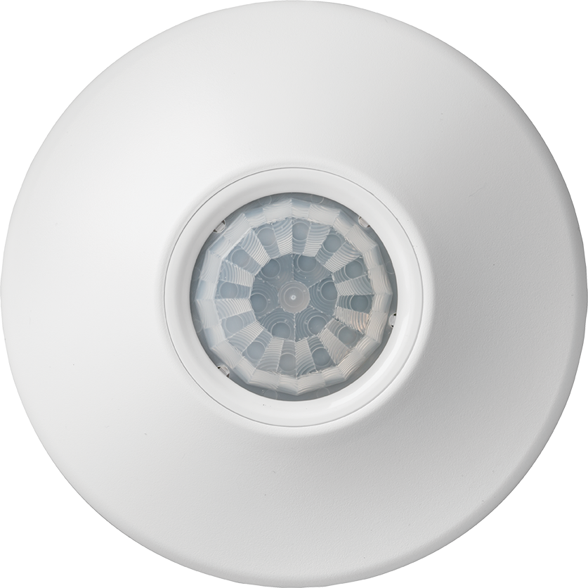 Low Voltage Ceiling Mount Sensor, Passive Dual Technology, Large Motion / Extended Range 360° Lens, Photocontrol w/ Auto Dimming 0-10V Output Provided by Other Device(s), Low Temperature / High Humidity, Rear RJ-45 Ports