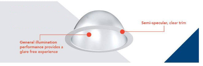 LBR 6IN Round Retrofit Housing, Switchable Lumens, Switchable CCT, Clear, Semi-Specular Chrome Trim, Medium Wide Light Distribution, 120-277V, Dimming 0-10V - Model LBR6 ALO3 SWW1 AR LSS MWD MVolt UGZ