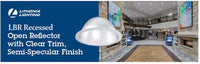 LBR 8IN Round New Retrofit Housing, Switchable Lumens, Switchable CCT, Clear, Semi-Specular Chrome Trim, Medium Wide Light Distribution, 120-277V, Dimming 0-10V - Model LBR8 ALO2 SWW1 AR LSS MWD MVolt UGZ