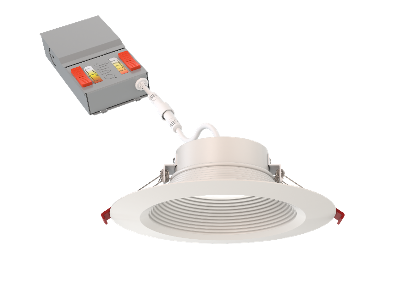6 Inch Wafer Thin LED Down-Light, Deep Regressed, Switchable Lumens - 800LM, 1050LM, & 1300LM - Color Selectable 27K/30K/35K/40K/50K, Matte White
