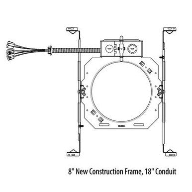 LBR 8in. Round Plaster Frame with J-box - LBR8PFW