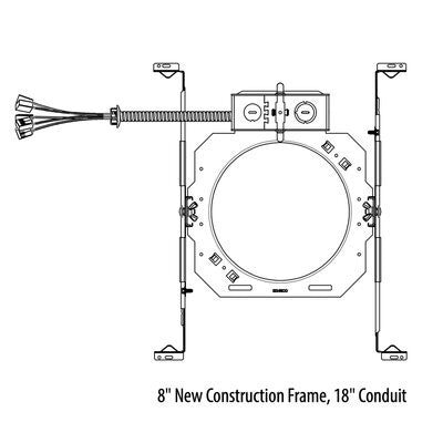 LBR 8in. Round Plaster Frame with J-box - LBR8PFW