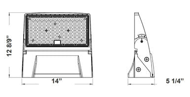 LED Uplight Adjustable Wallpack - Multi Watt Selectable 20W/30W/40W - Color Selectable 30K/40K/50K - Built-in Photocell with Switch - Bronze Finish - 0-10V Dimmable - 120-277V