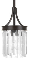 Glimmer Collection One-Light Antique Bronze Clear Glass Luxe Pendant Light - Dry Location Listed