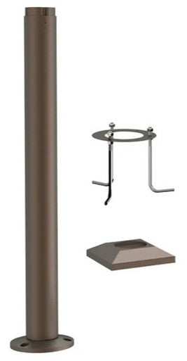 Modular Post System Aluminum 3 Foot Base With Access Door and Mounting Hardware In Bronze Finish