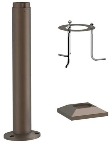 Modular Post System Aluminum 2 Foot Base With Access Door and Mounting Hardware In Bronze Finish