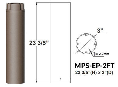 Modular Post System Aluminum 2 Foot Extension In Bronze Finish