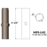 Modular Post System Aluminum 1 Foot Section With Double 1/2