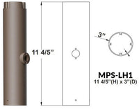 Modular Post System Aluminum 1 Foot Section With Single 1/2
