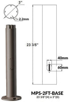 Modular Post System Aluminum 2 Foot Base With Access Door and Mounting Hardware In Bronze Finish