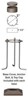Modular Post System Aluminum 2 Foot Base With Access Door and Mounting Hardware In Bronze Finish
