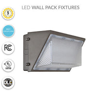 LED Wallpack - 60W/70W/80W Wattage Selectable - 10800 Max Lumens - 5000K Daylight - 120-277V - With Photocell - Bronze Finish