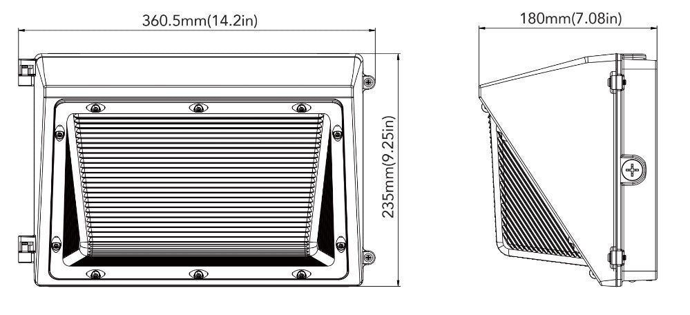 LED Wallpack - 60W/70W/80W Wattage Selectable - 10800 Max Lumens - 5000K Daylight - 120-277V - Bronze Finish
